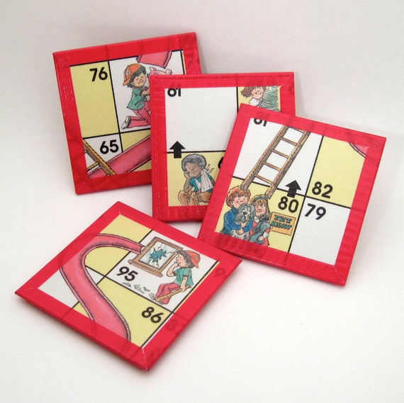 Board Game Coaster Set Chutes and Ladders Coasters