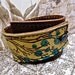 Leather Cuff Bracelet Wrap, Twiggy Print in Brown & Citrine Green - SALE - see Shop for Coupon Codes...