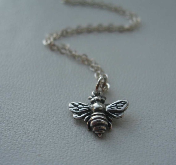 honey bee sterling silver necklace - for charity