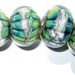 Green Blue Iris Luster, Handmade Lampwork Glass Beads