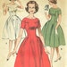 Butterick 9267 Princess Seamed 1950s Dress with Dropped Shoulder Detail