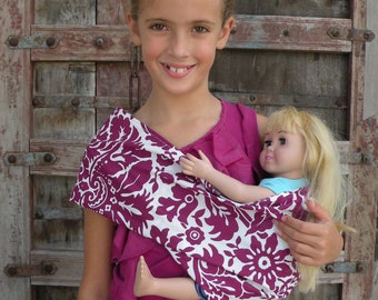 LARGE- Baby Doll Sling Carrier- American Girl Doll Carrier-Brandywine-Free Shipping When Purchased With A Wrap