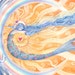 Mermaid Art Print - Sun Celestial Rainbow Doves and Heart