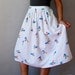 vintage BOW skirt / 1980s novelty print RAINBOW skirt