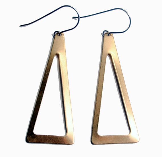 Chandelier Earrings Open Triangle Earrings by valeriegeometric