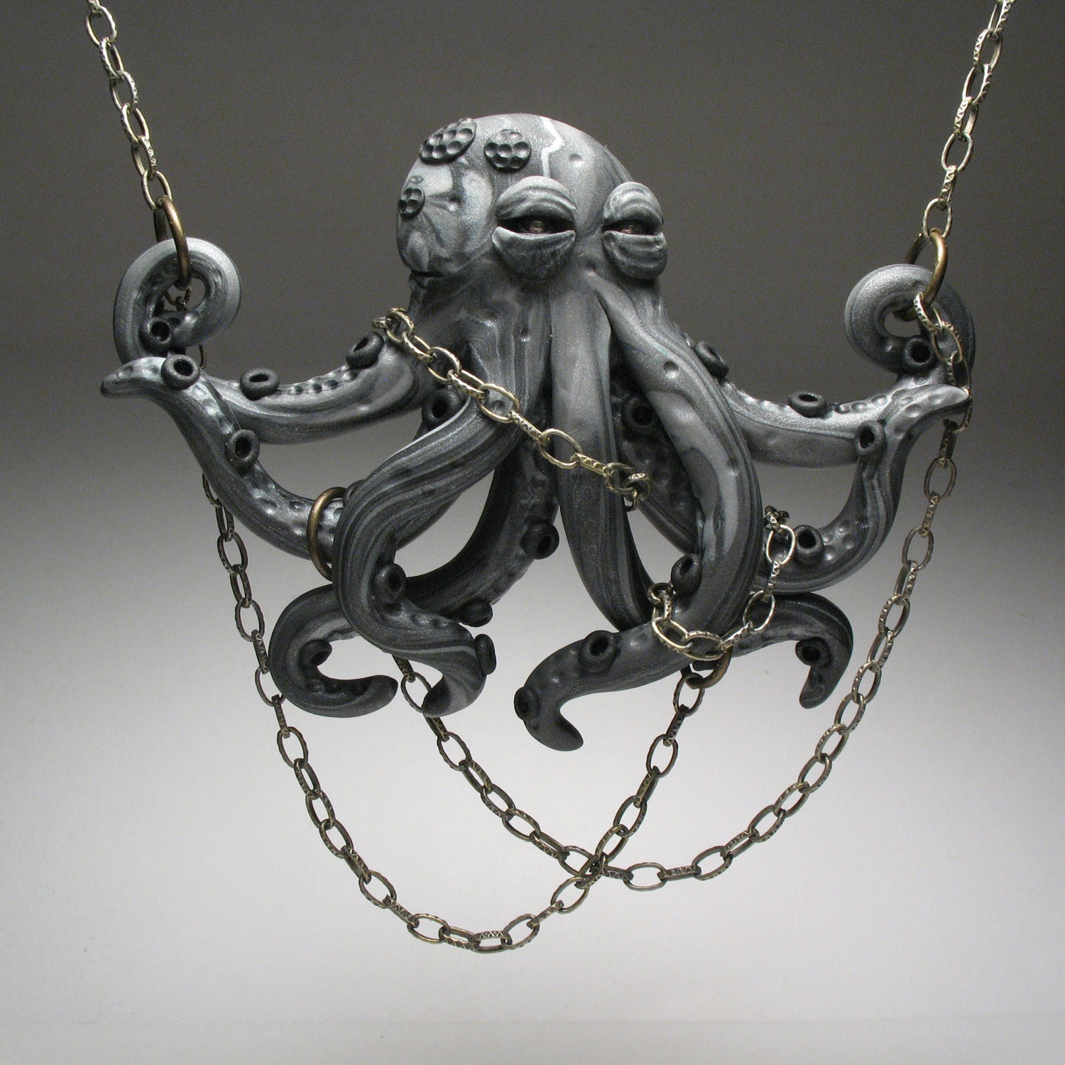 Under Wraps Octopus Necklace Wearable Art Sculpture