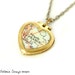 Paris France Map Necklace on Tiny Vintage Heart Locket