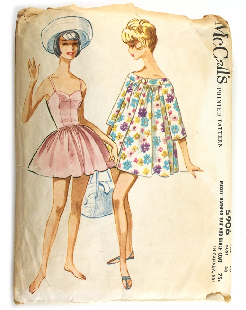 McCall's 5906 Vintage 1960s Bathing Suit Pattern