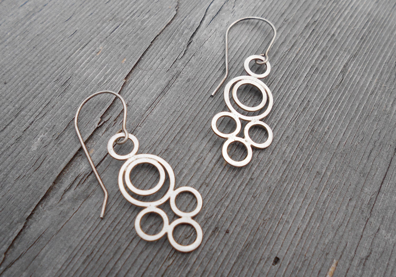 Sterling Silver Earrings Fancy Eyelet Lace Earrings Geometric