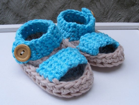 Sandals Crochet Pattern - Summer Baby Booties - Quick and Easy Pattern in 3 Sizes - 0 - 12 Months