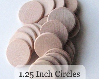 Unfinished Wooden Circles 1.25 inch x 1/8inch, Pack of 100