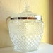 Large Cut Glass Ice Bucket Jar with Lid and Silver Handle