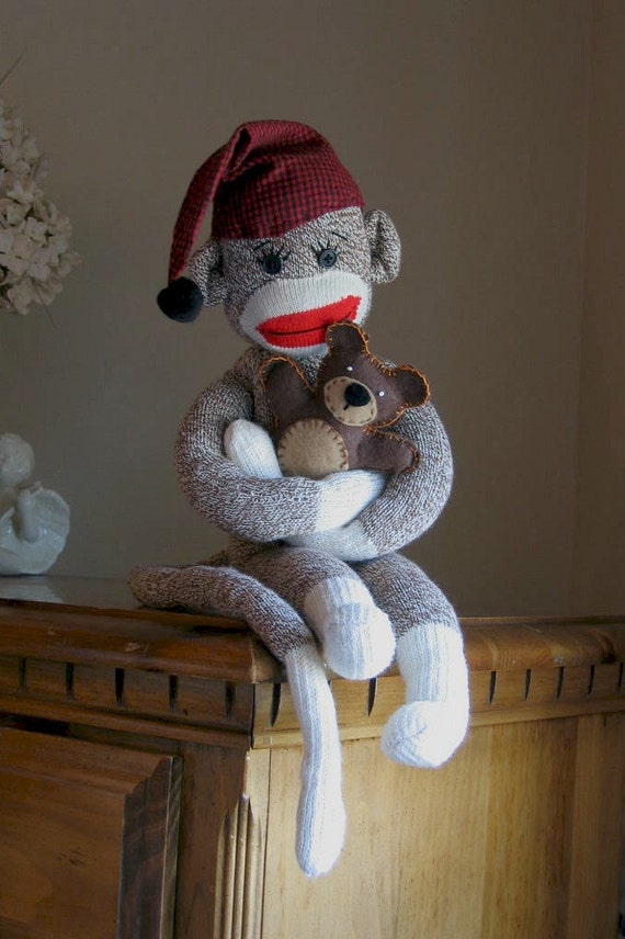 sock monkey teddy