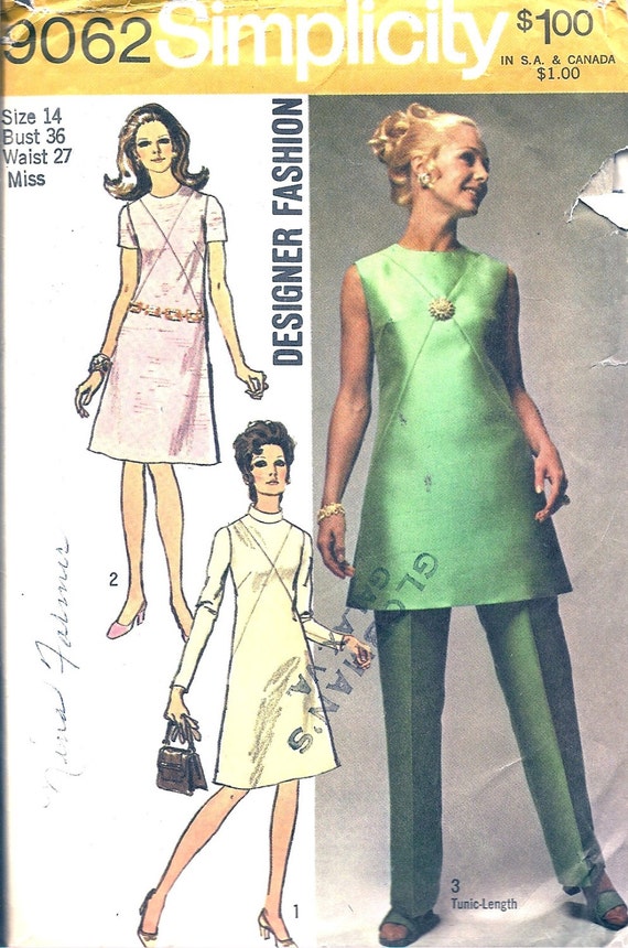 Vintage Sewing Patterns 1960s Dress Pattern 60s A Line