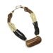 SALE - Bone & Wood Beaded Ethnic Necklace - Multi-strand Vintage Boho Hippie Tribal - InVintageHeaven
