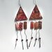 Red Copper and Garnet Triangle Earrings
