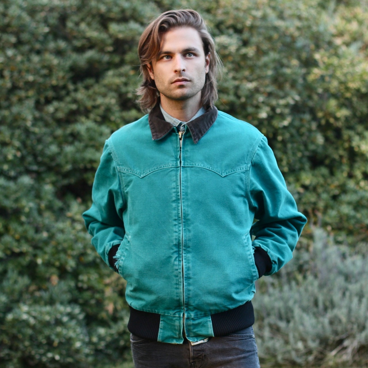 Teal Western Carhartt Jacket M