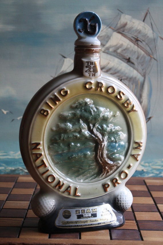 Jim Beam Bing Crosby Golf Whiskey Decanter 1970