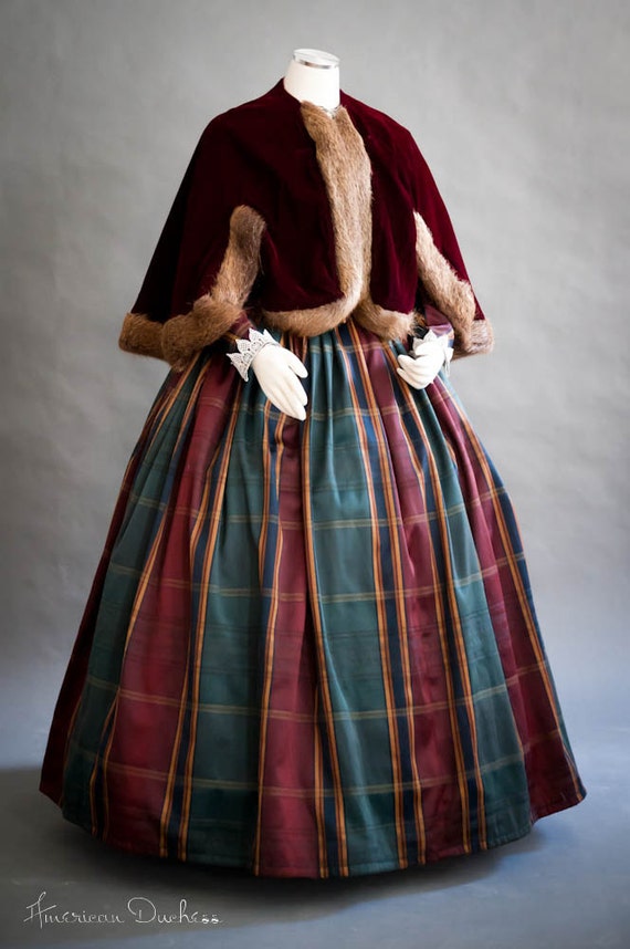 Victorian Costume 1860s Velvet and Fur Winter by americanduchess