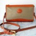 Dooney and Bourke Zip Top Cross Body Bag // Taupe and British Tan AWL