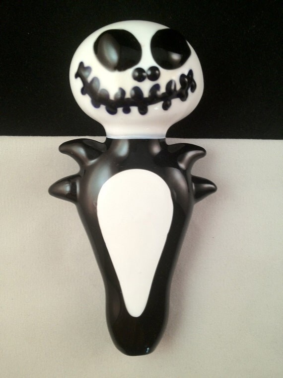 Jack Skellington Hand Blown Glass Pipe