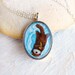 Le Curious Otter -- Totem Animal Necklace, Watercolor and Polymer Clay Sculpture, Sea Otter