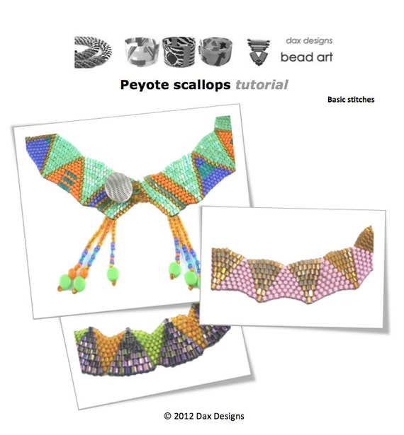 Download Peyote scallops bead stitch tutorial and instructions with