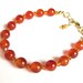 Burnt Orange Bracelet, Carnelian Bracelet, Topaz Swarovski Crystals, Terra Cotta, Sienna, Gold Adjustable Bracelet, Matching Necklace, SRAJD