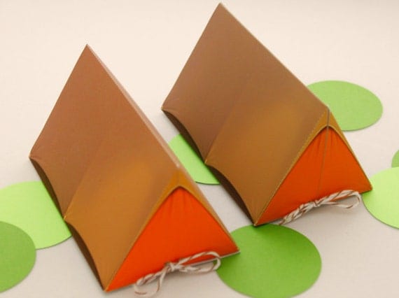 Campout Tent Favor Box - Orange & Khaki : DIY Printable Camping Favor PDF | Camp | Boy Scout | Girl Scout - Instant Download Il_570xn