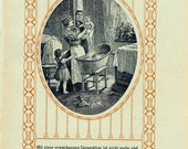 1919 Antique  BATH TIME print, the child health care in Jugendstil design 93 years old antique print