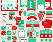 Christmas PRINTABLE Party Merry & Bright Mint Collection from Love The Day Il_170x135