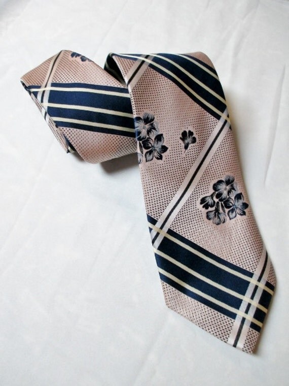 MENS NECKTIE Neck Tie Flower Vintage JCP Jcpenney