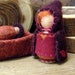 Waldorf Mother & Baby Play-set, Waldorf Peg Doll Play set, Baby in cradle, Autumn, Fall, plum, burgundy, purple, deep red, gold