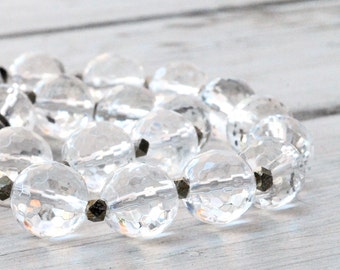 Crystal Clear Quartz and Sterling Silver Necklace, Sparkly Transluscent Necklace, Glamorous Bijoux, Bridal Necklace, Wedding Jewelry
