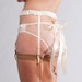 SAMPLE SALE, Hannah Gold Polka Dots Peek a boo - wedding lingerie - Ouvert Panties