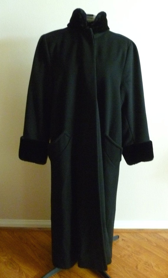 Long Black Wool Swing Coat