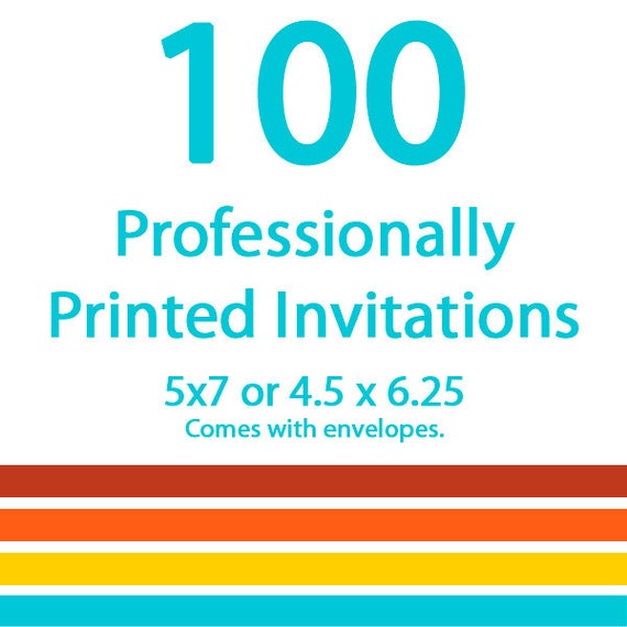 Professional Printing of 100 Invitations Il_570xn