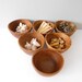 modern wooden teak assymetrical bowls // set of 6