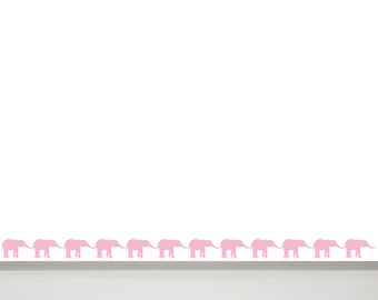 Elephant Wall Decal border - Elephant Nursery Wall Art, Baby Room Decals, Elephant Wall Decals for Kids, Animal Nursery Wall Decor Girl
