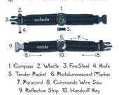 10 in 1 survival kit bracelet Clearance