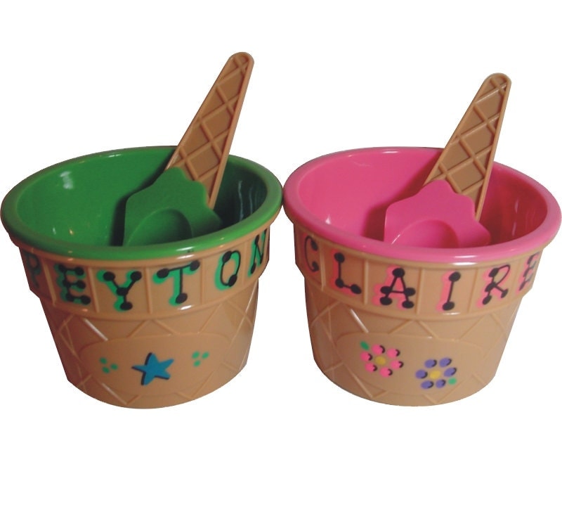 SALE Personalized Ice Cream Bowl with by MakingItPersonalinc