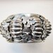 Vintage Statement Bracelet Wide Bangle Chunky Silver Modernist Leaves Runway 1960s Jewelry