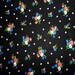 SALE: Vintage Black Fabric with Mini Bouquets in Pink, Red, Blue and White Fabric
