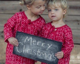 Baby Toddler Girls Nightgown PDF Sewing Pattern Pajamas Christmas Nightgown Easy Sewing Tutorial Pattern Seamingly Smitten
