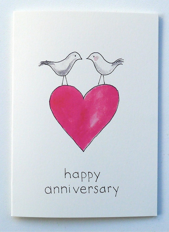 Items similar to Happy Anniversary Love Birds on Etsy