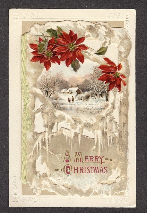 Gorgeous Vintage Christmas Card Winter by CassiesTaleVintage
