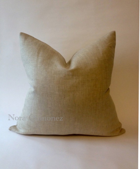 Decorative Linen Throw Pillow Cover Invisible Zipper