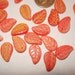 Czech Milky Opaque Hurricane Orange, Red and Peach Glass Large Leaves -14x9mm