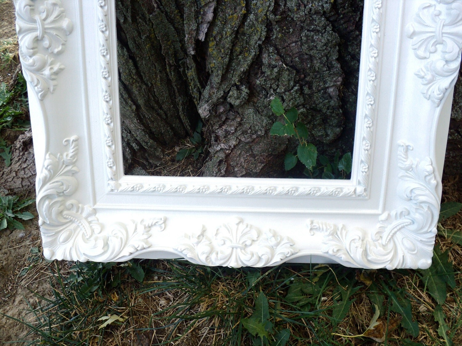 Large Antique White Picture Frame Wedding Photo Prop Baroque