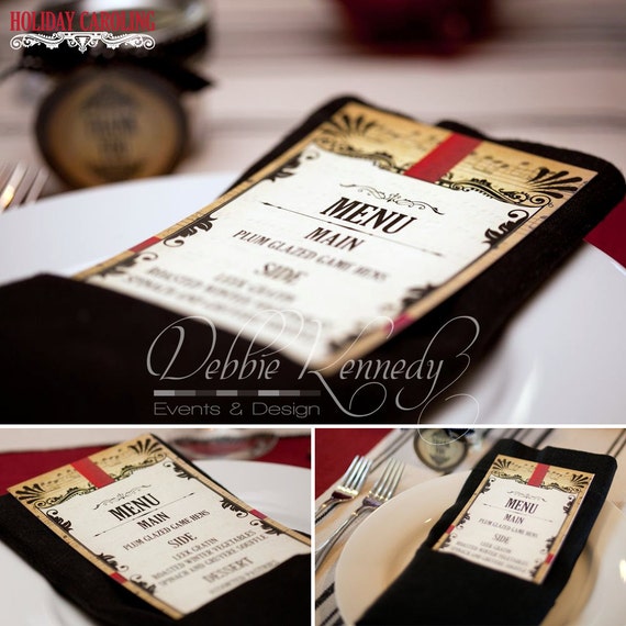 Holiday Caroling Christmas Party Menu - DIY Printable - Print it Yourself Il_570xn
